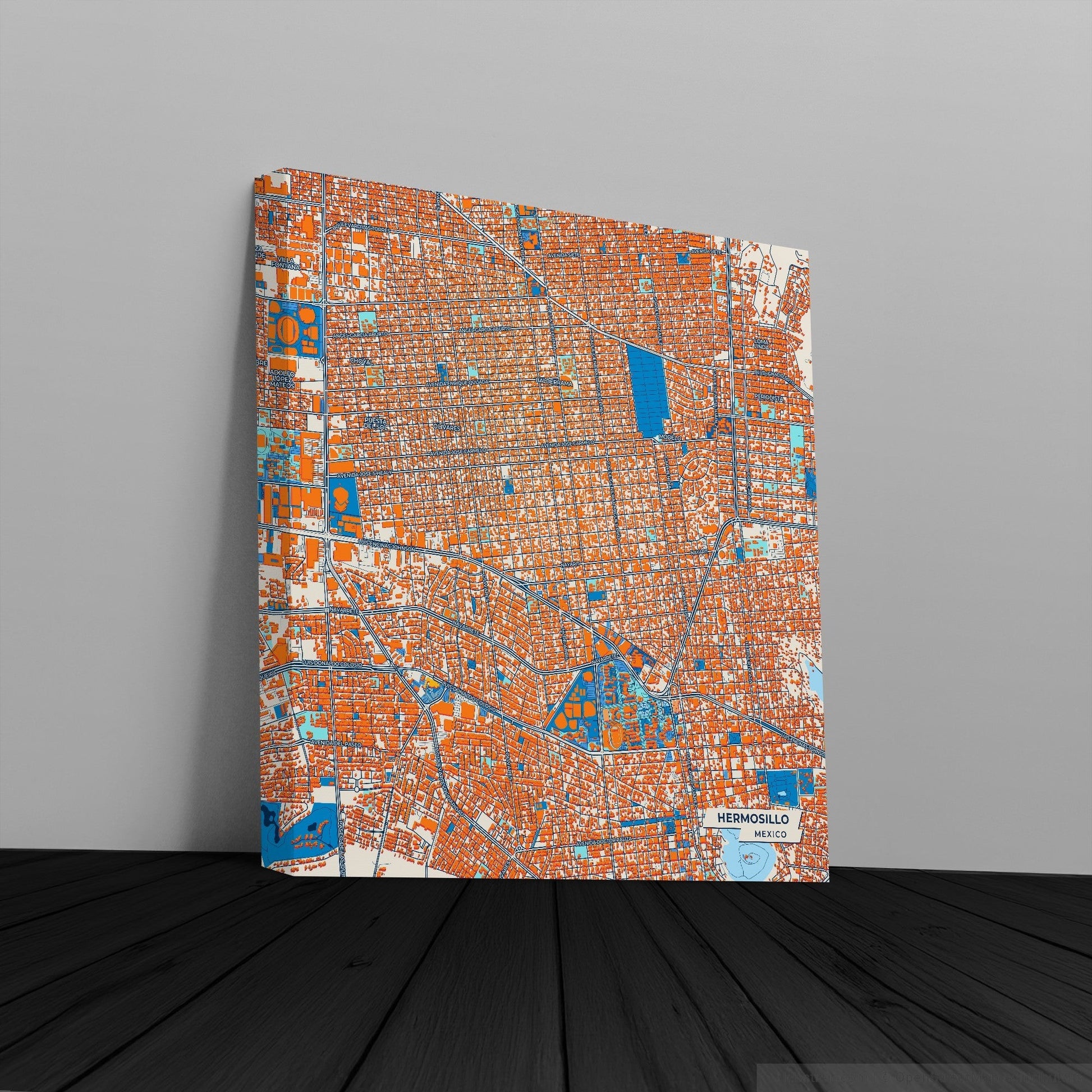 Hermosillo Mexico Colorful City Map Canvas Print