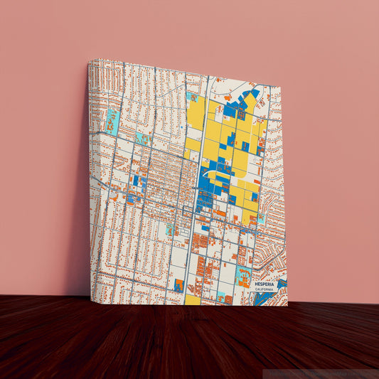 Hesperia California Colorful City Map Canvas Print