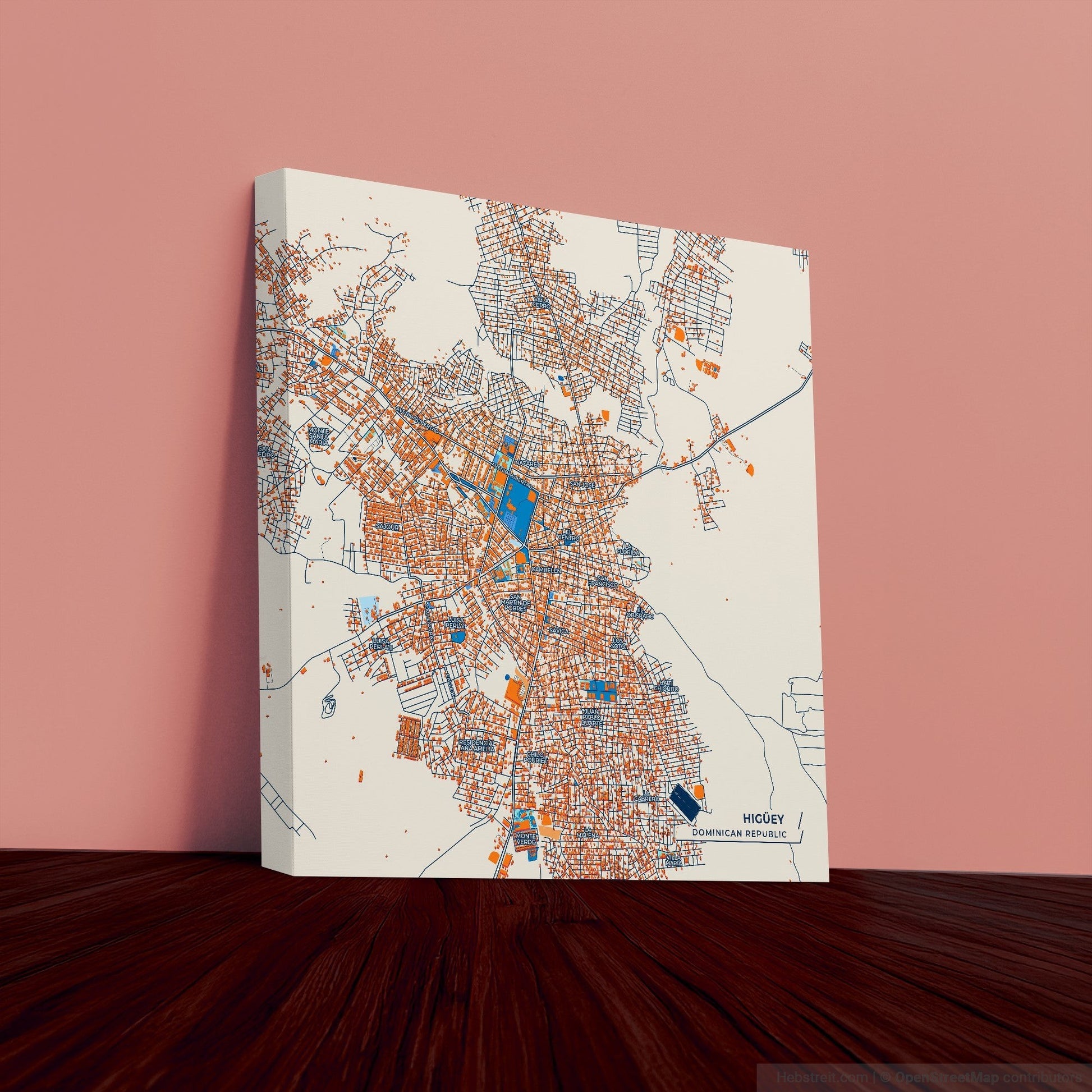 Higüey Dominican Republic Colorful City Map Canvas Print