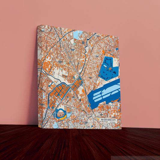 Ho Chi Minh City Vietnam Colorful City Map Canvas Print