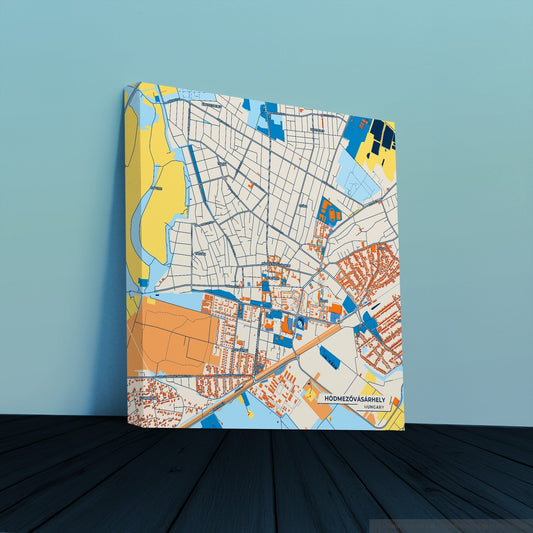 Hódmezővásárhely Hungary Colorful City Map Canvas Print