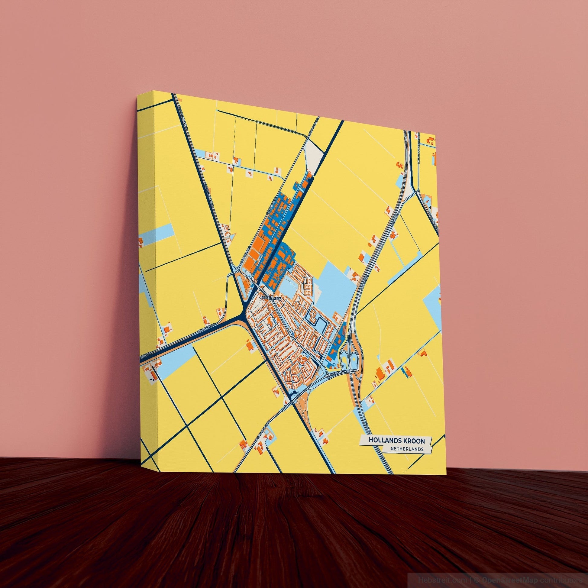 Hollandskroon Netherlands Colorful City Map Canvas Print