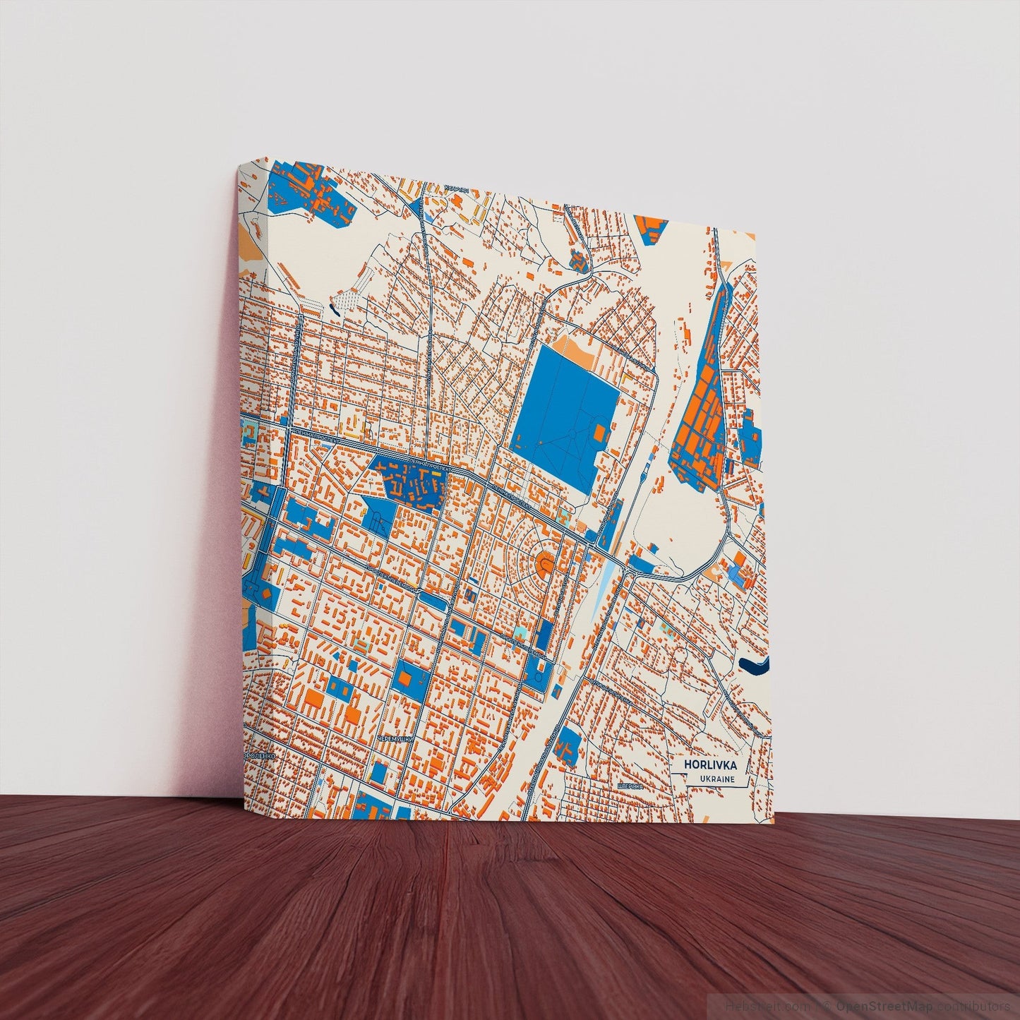 Хорлівка Ukraine Colorful City Map Canvas Print
