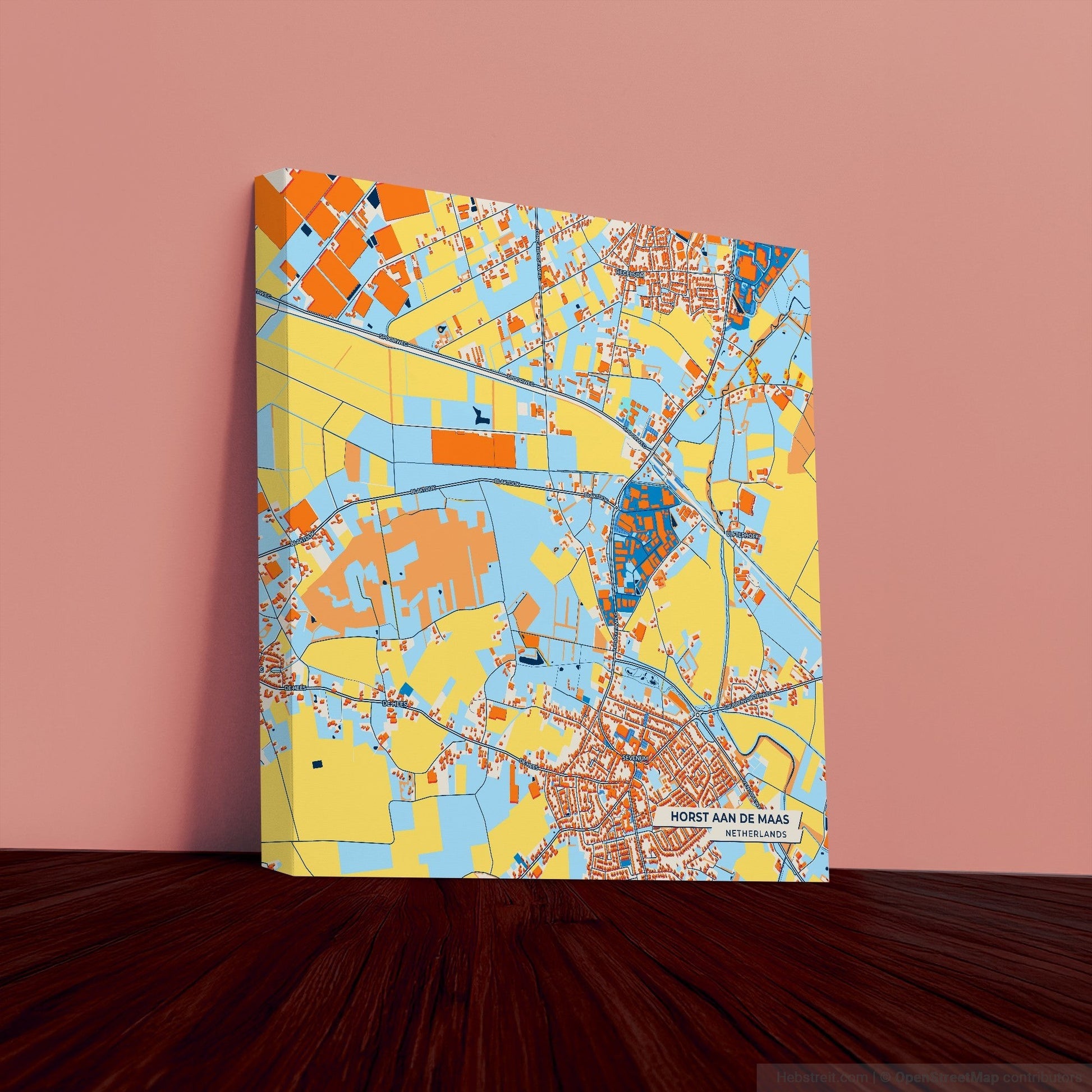 Horstaandemaas Netherlands Colorful City Map Canvas Print