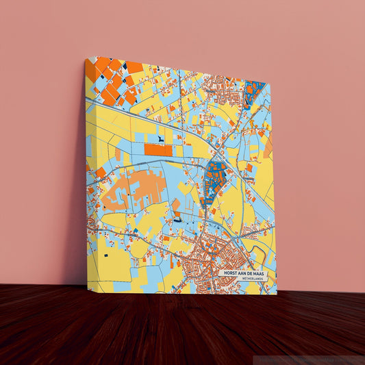 Horstaandemaas Netherlands Colorful City Map Canvas Print