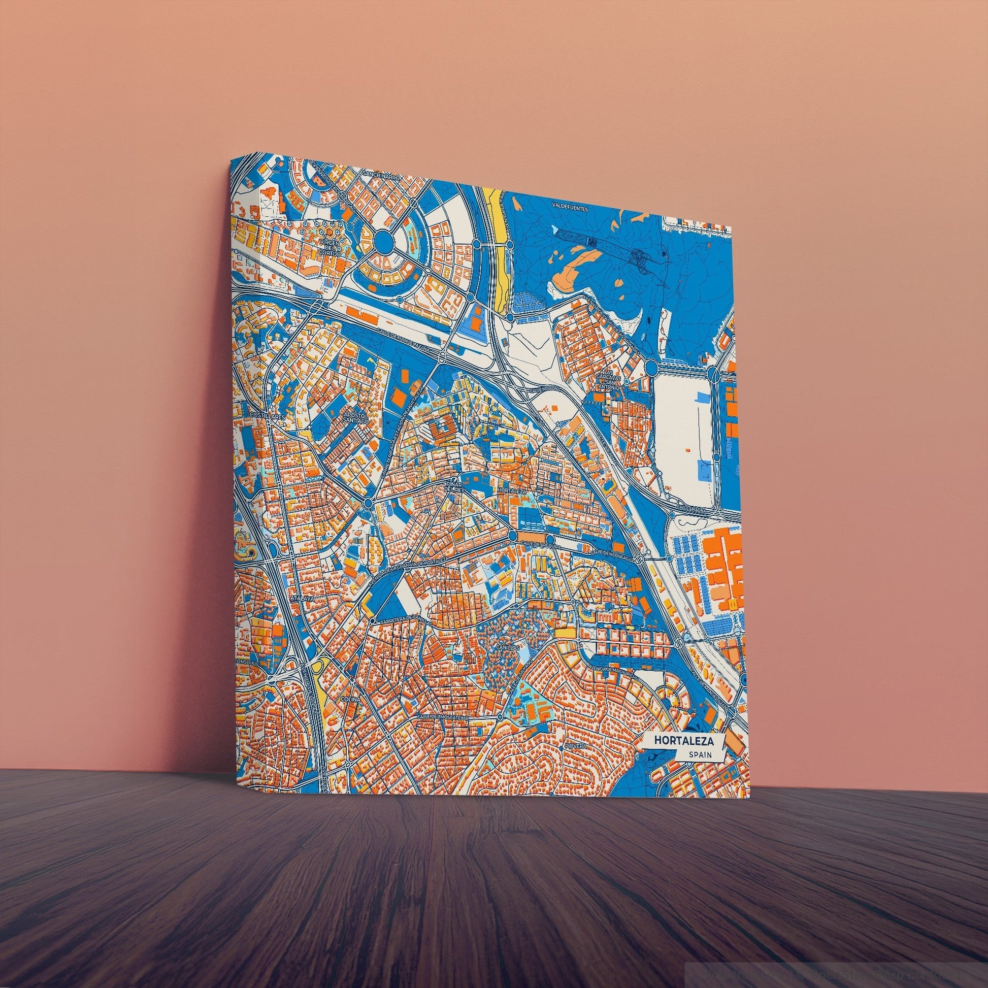 Hortaleza Spain Colorful City Map Canvas Print