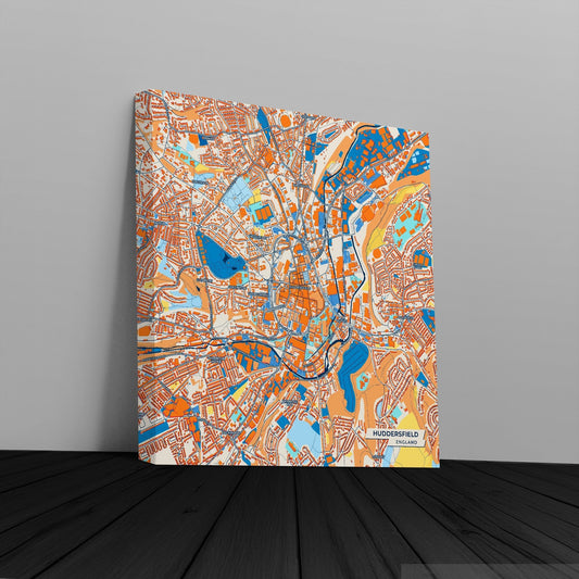 Huddersfield England Colorful City Map Canvas Print