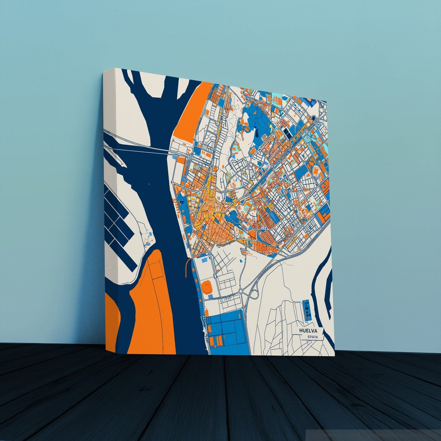 Huelva Spain Colorful City Map Canvas Print