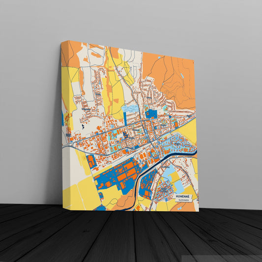 Humenné Slovakia Colorful City Map Canvas Print