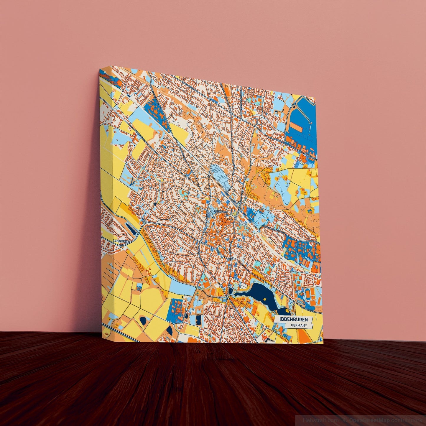 Ibbenbüren Germany Colorful City Map Canvas Print