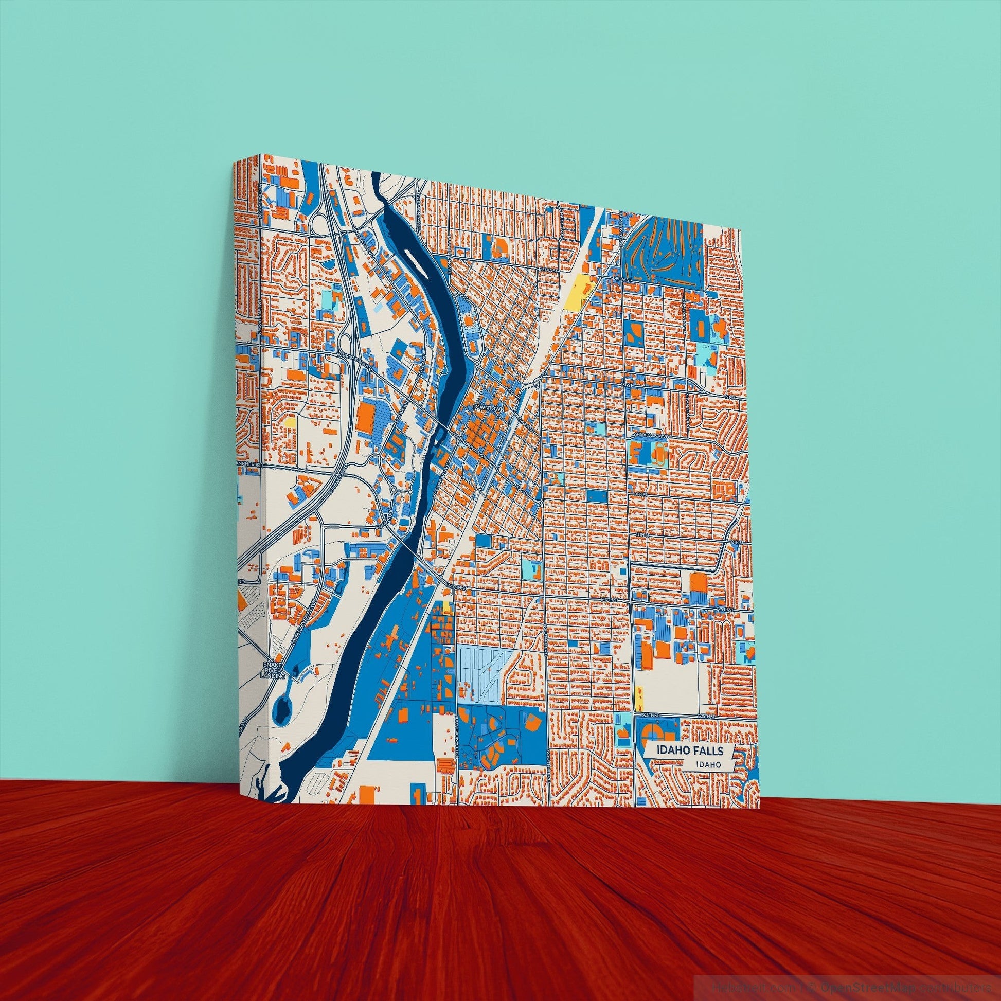 Idaho Falls Idaho Colorful City Map Canvas Print
