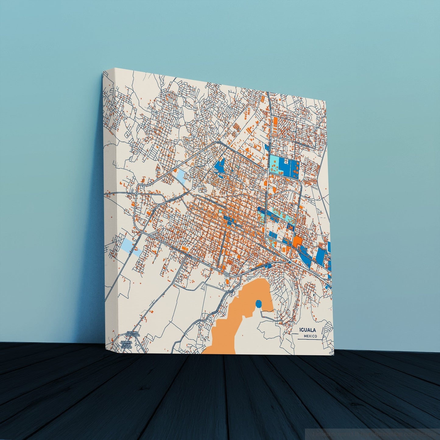 Iguala Mexico Colorful City Map Canvas Print