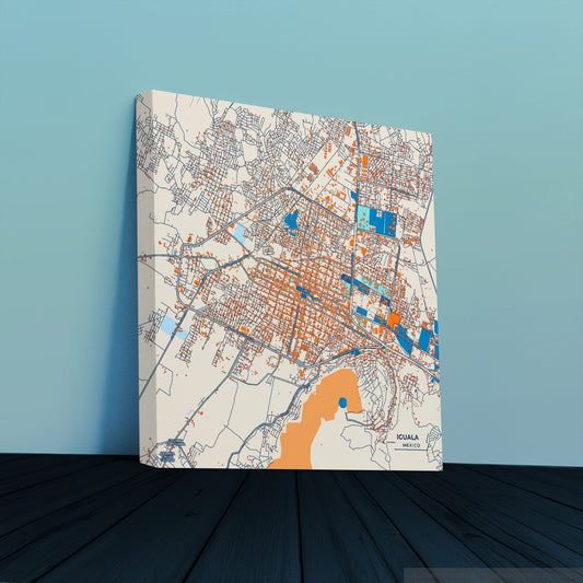 Iguala Mexico Colorful City Map Canvas Print