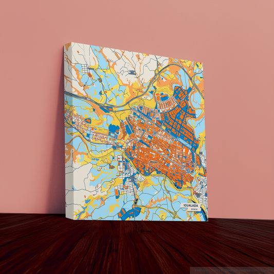 Igualada Spain Colorful City Map Canvas Print