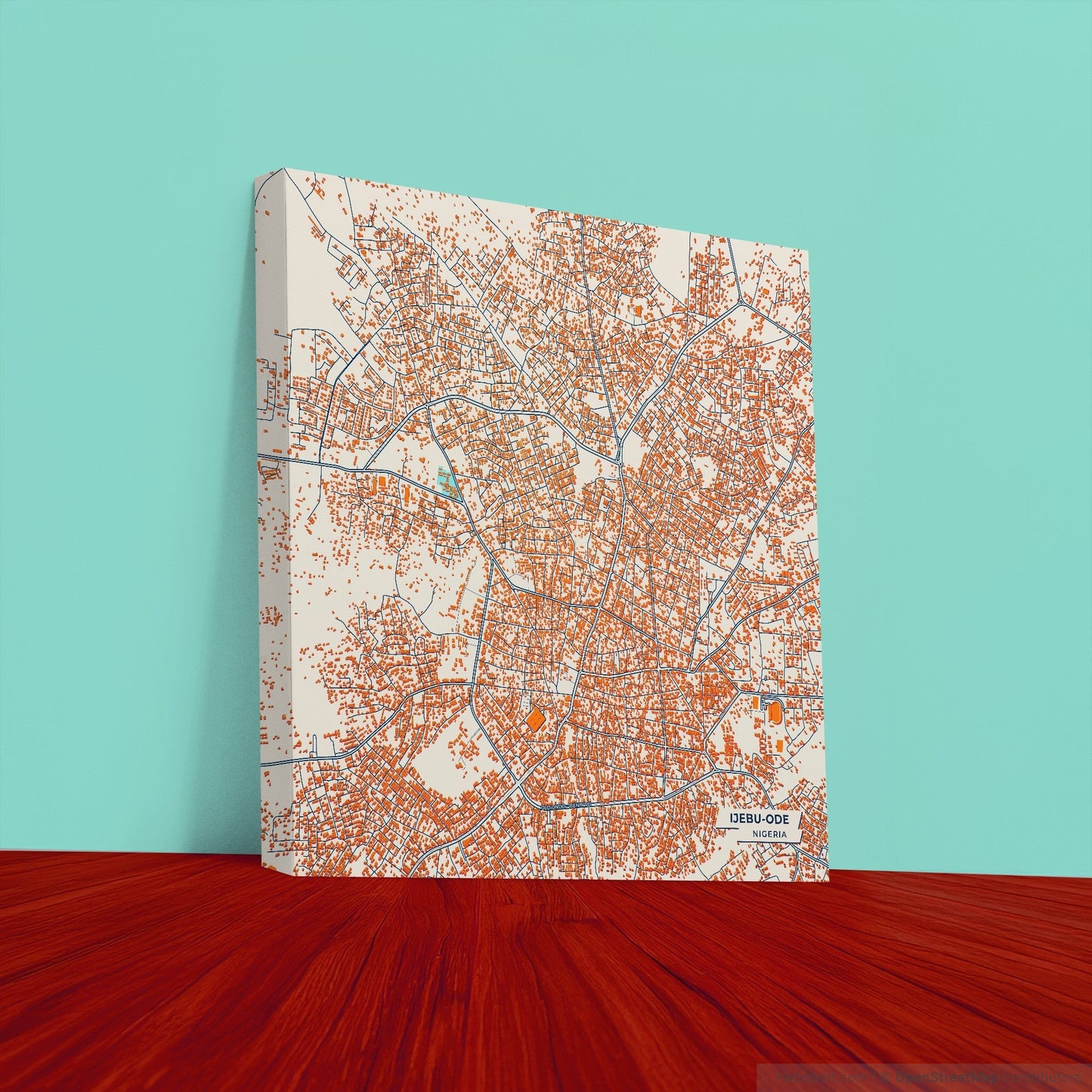 Ijebu-Ode Nigeria Colorful City Map Canvas Print