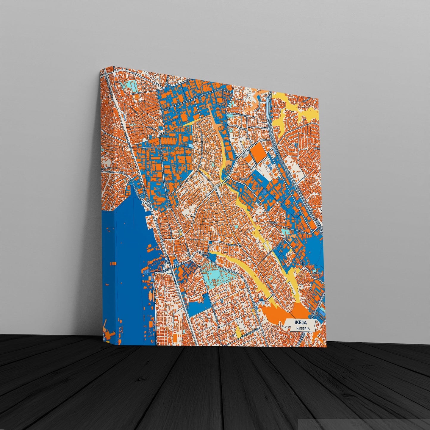 Ikeja Nigeria Colorful City Map Canvas Print