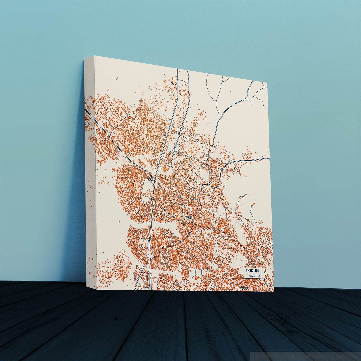 Ikirun Nigeria Colorful City Map Canvas Print