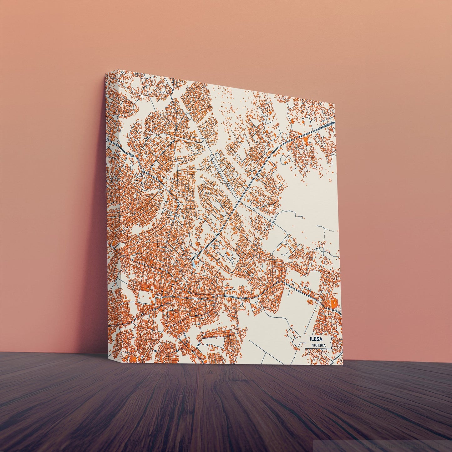 Ilesa Nigeria Colorful City Map Canvas Print