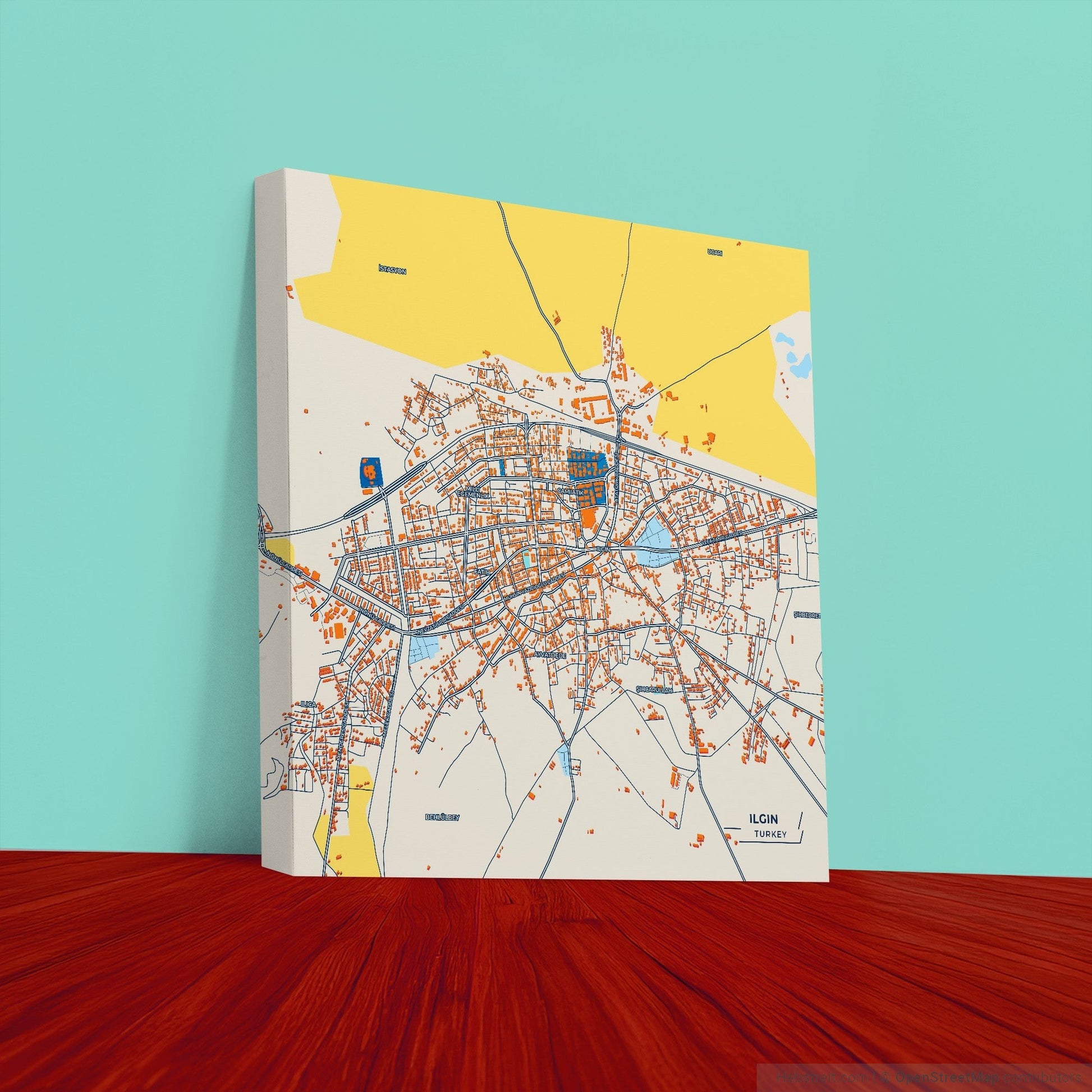 Ilgin Turkey Colorful City Map Canvas Print