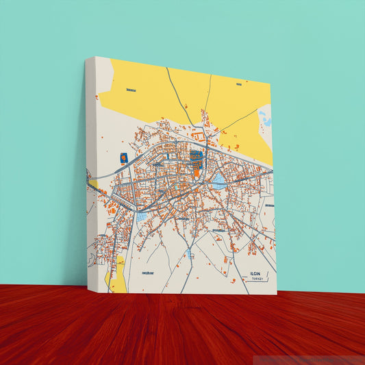Ilgin Turkey Colorful City Map Canvas Print