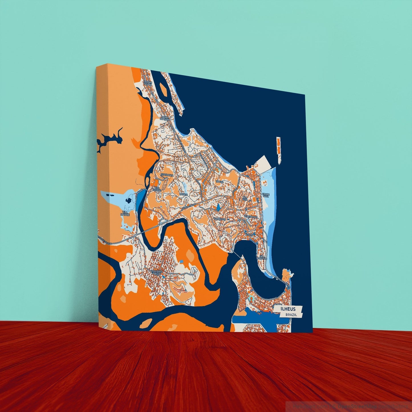 Ilheus Brazil Colorful City Map Canvas Print