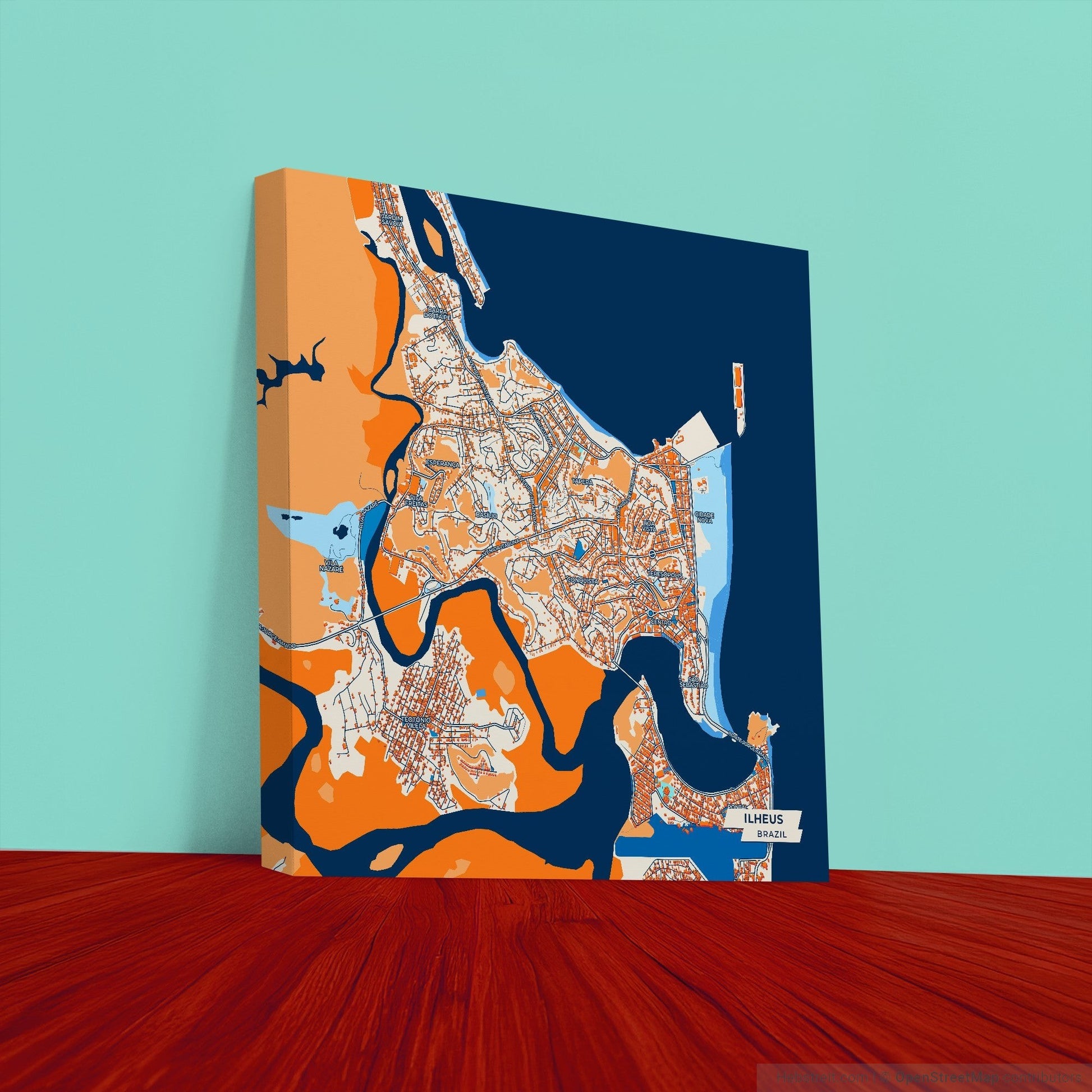 Ilheus Brazil Colorful City Map Canvas Print