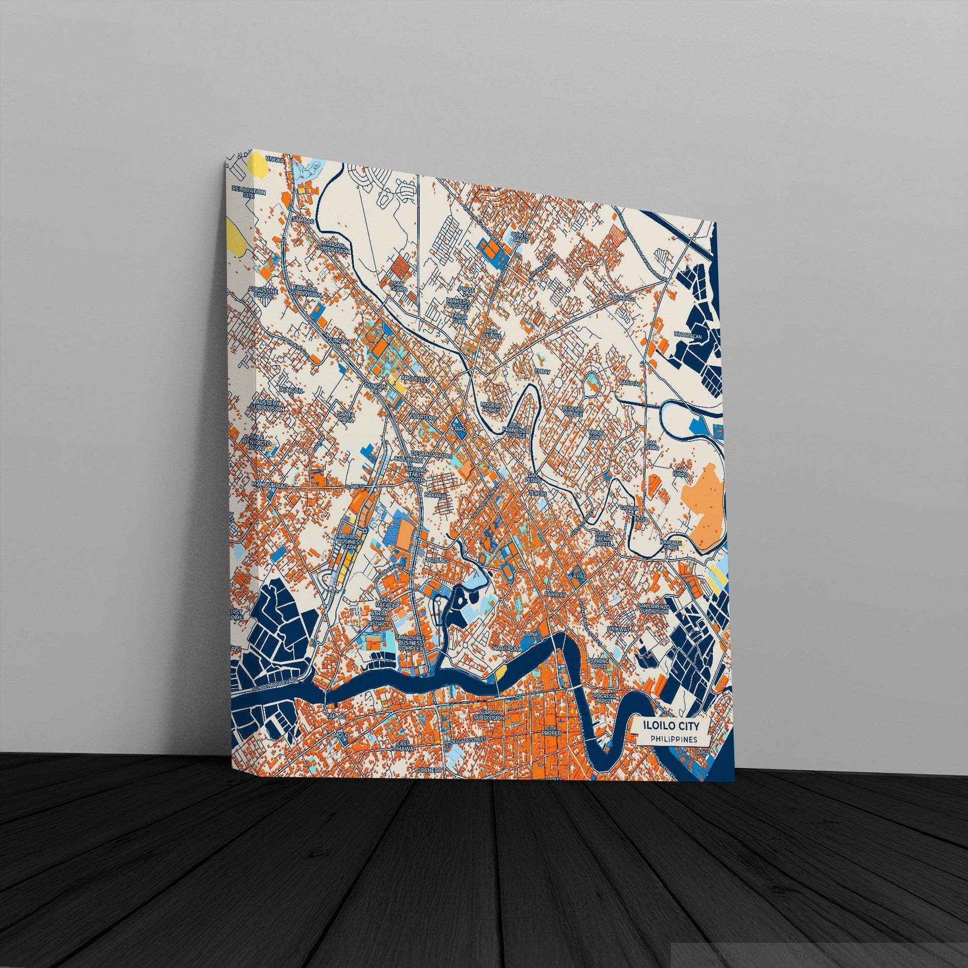 Iloilo City Philippines Colorful City Map Canvas Print