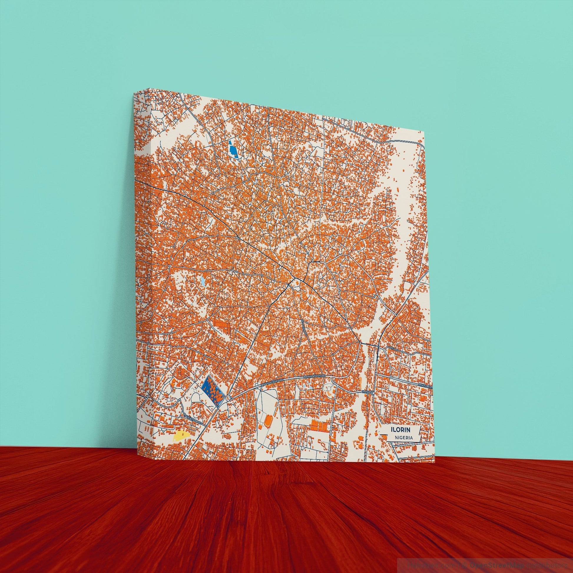 Ilorin Nigeria Colorful City Map Canvas Print