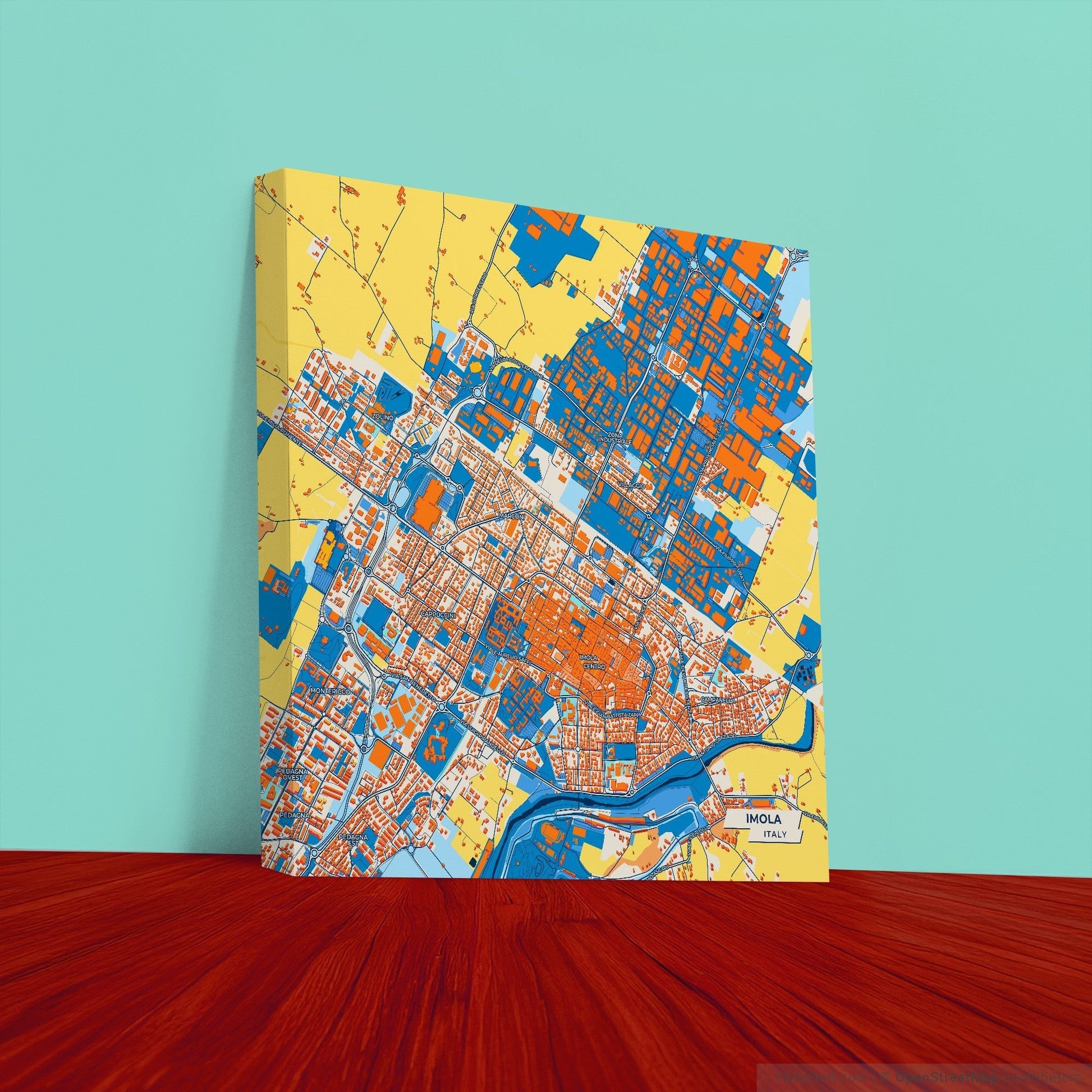 Imola Italy Colorful City Map Canvas Print
