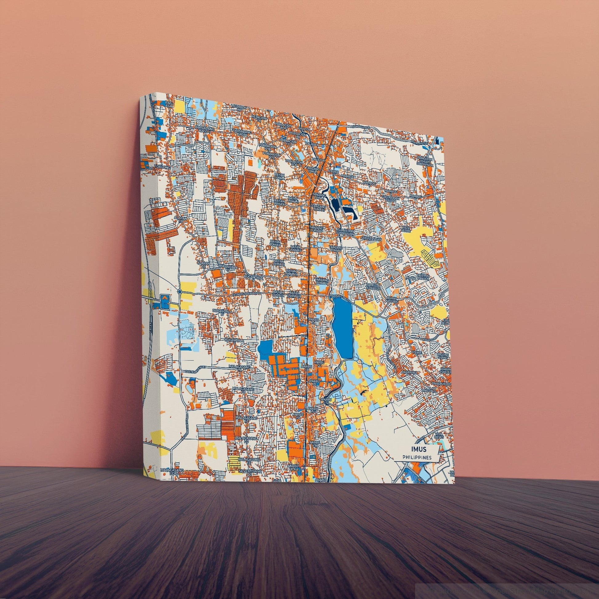 Imus Philippines Colorful City Map Canvas Print
