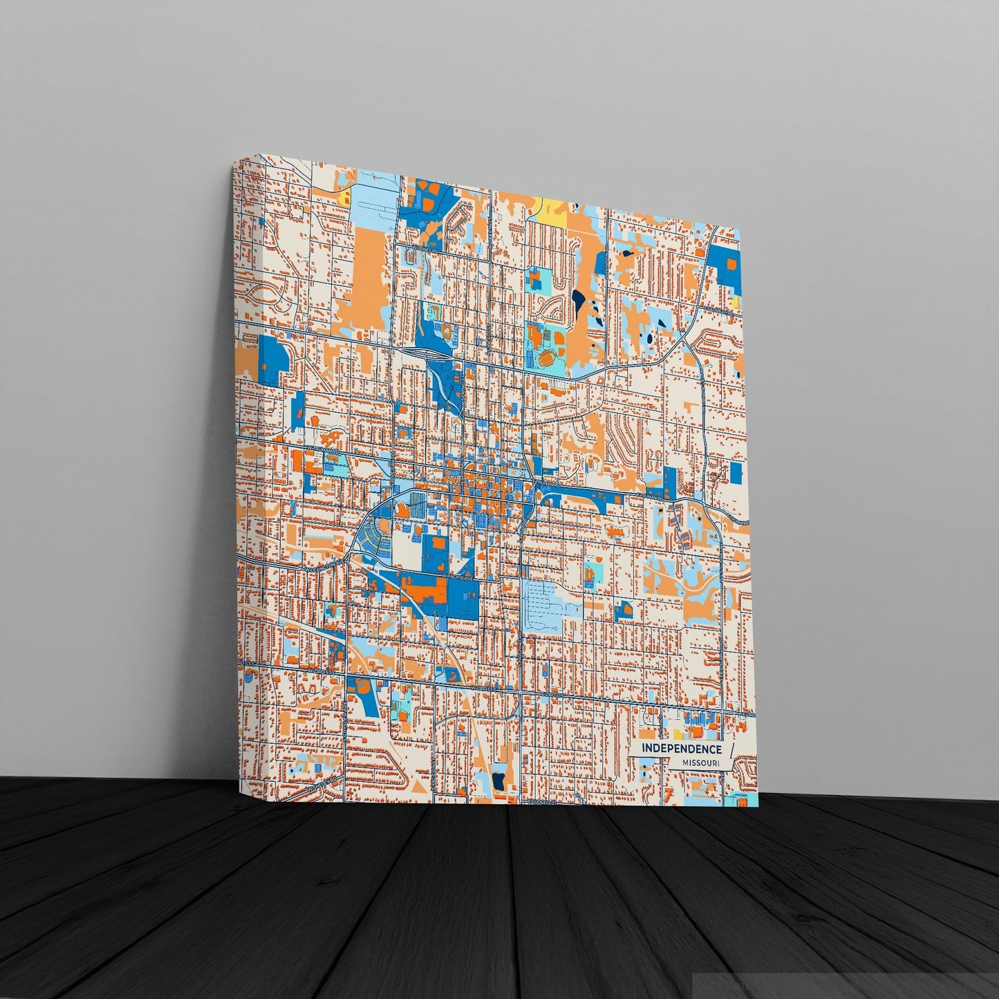 Independence Missouri Colorful City Map Canvas Print