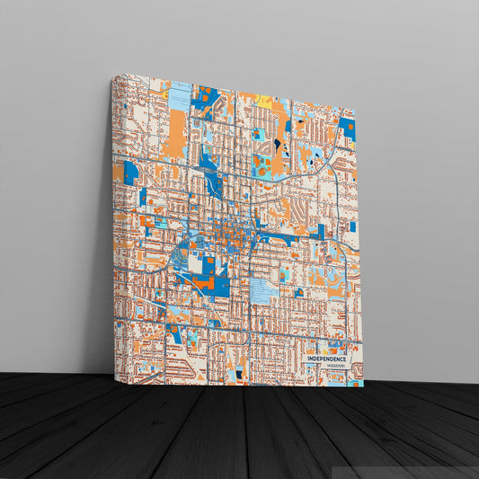 Independence Missouri Colorful City Map Canvas Print