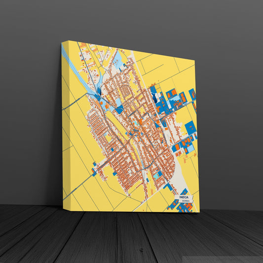 Инђија Serbia Colorful City Map Canvas Print