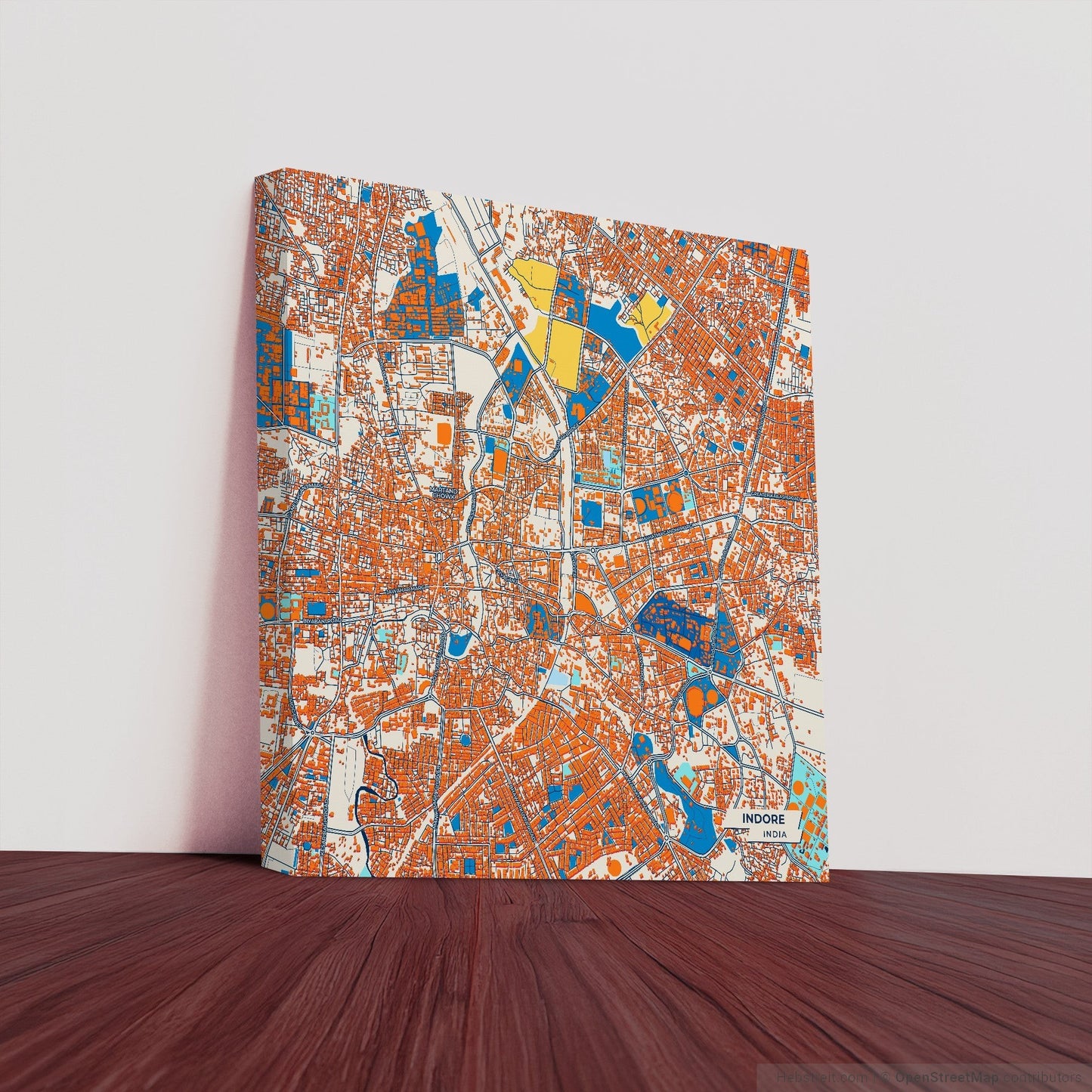 Indore India Colorful City Map Canvas Print