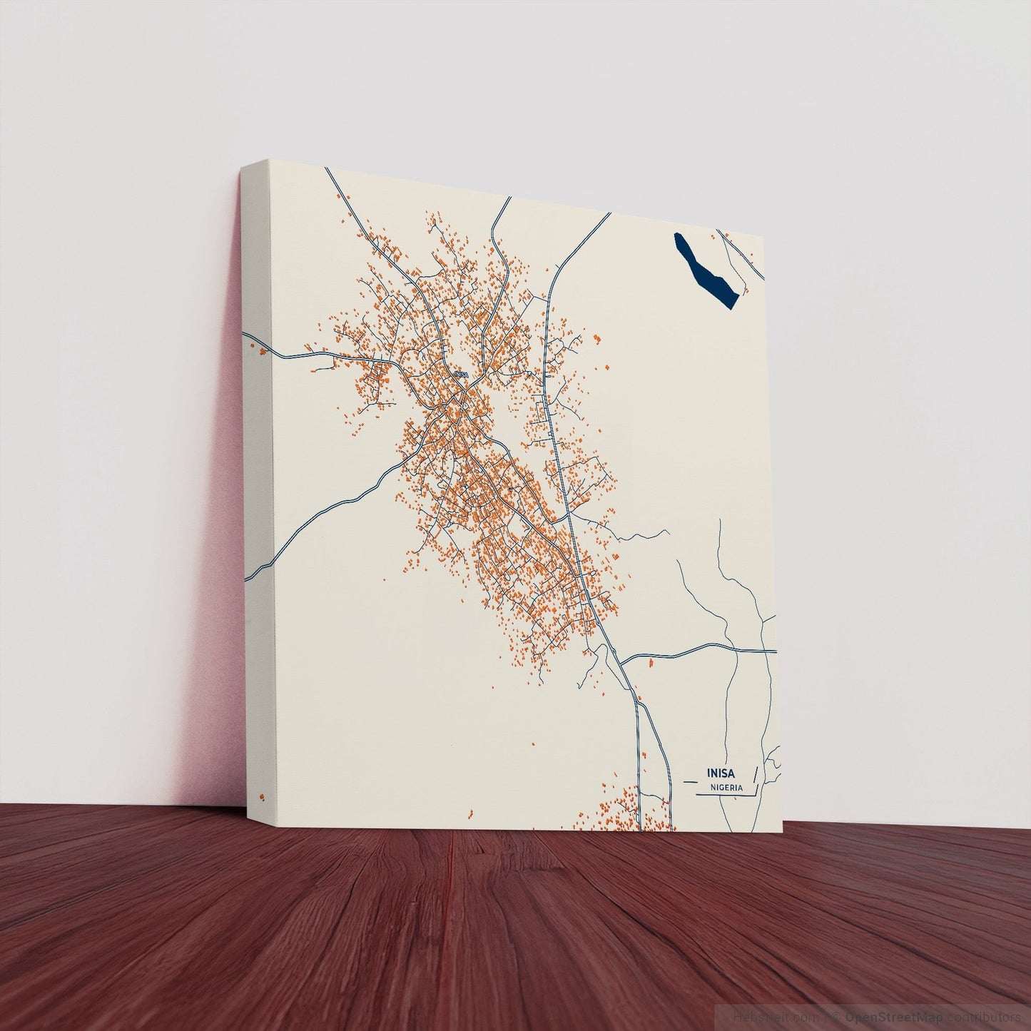 Inisa Nigeria Colorful City Map Canvas Print