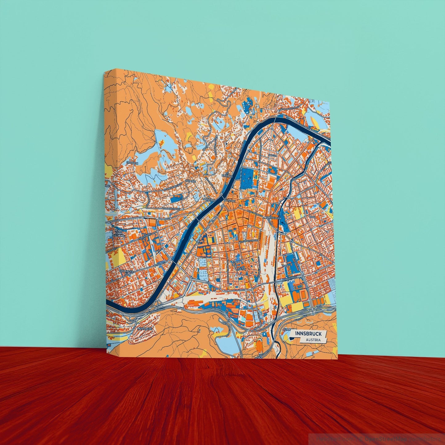 Innsbruck Austria Colorful City Map Canvas Print