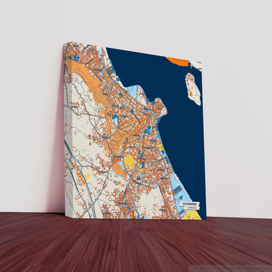 Ιωαννινα Greece Colorful City Map Canvas Print