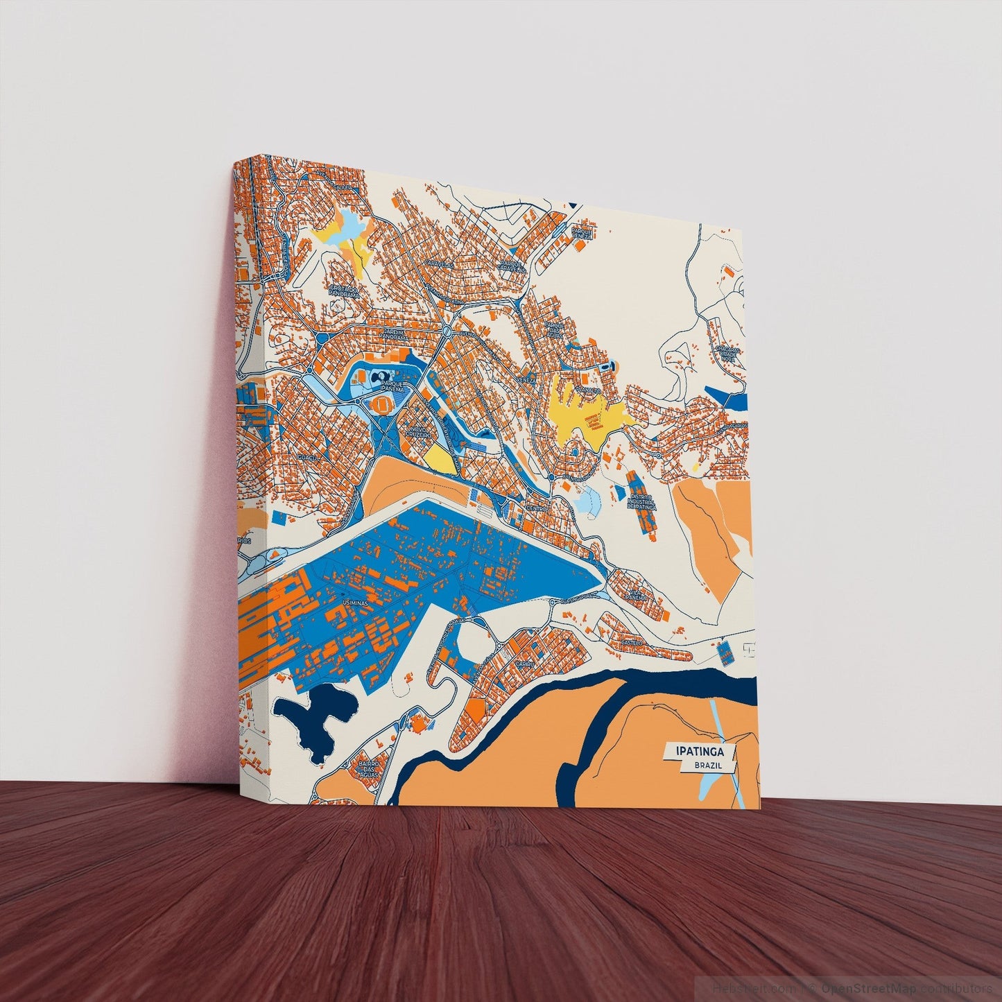 Ipatinga Brazil Colorful City Map Canvas Print