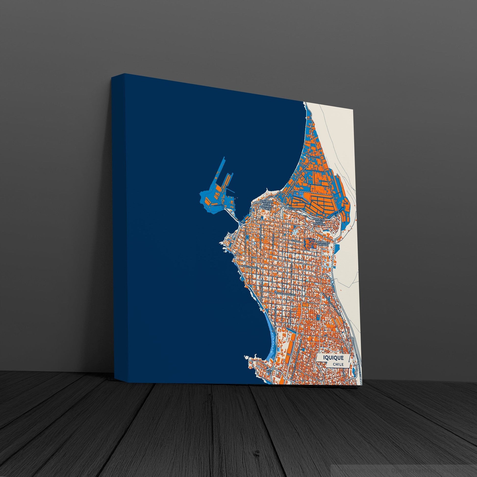 Iquique Chile Colorful City Map Canvas Print
