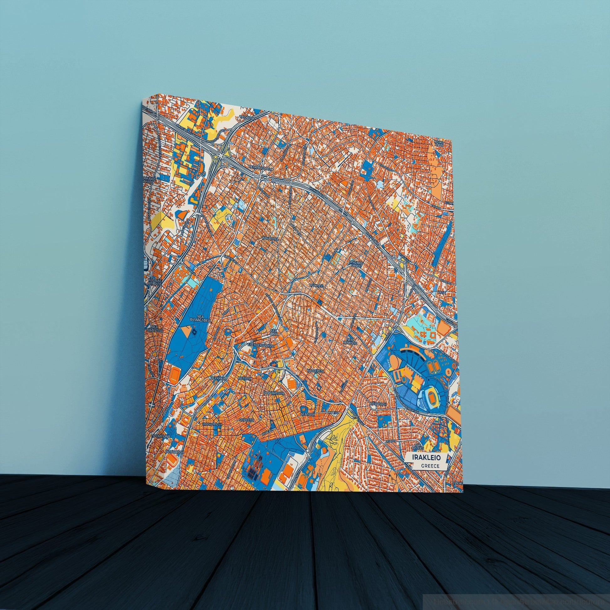 Ηρακλειο Greece Colorful City Map Canvas Print
