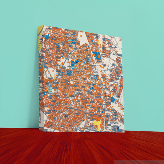 Irapuato Mexico Colorful City Map Canvas Print