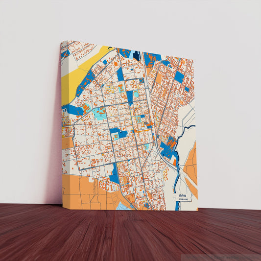 Ірпін Ukraine Colorful City Map Canvas Print