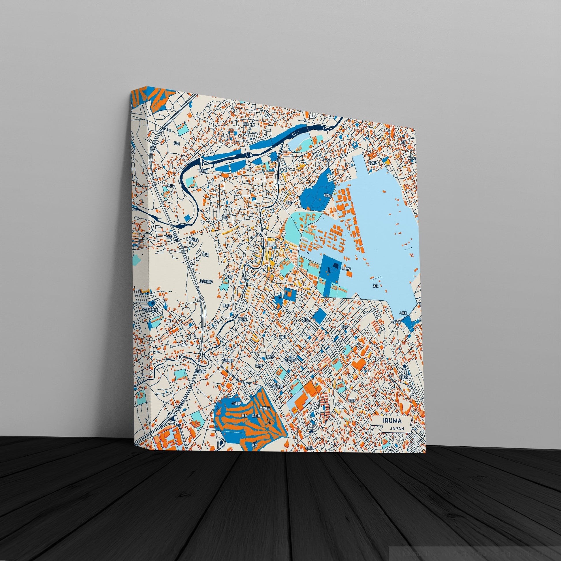 Iruma Japan Colorful City Map Canvas Print