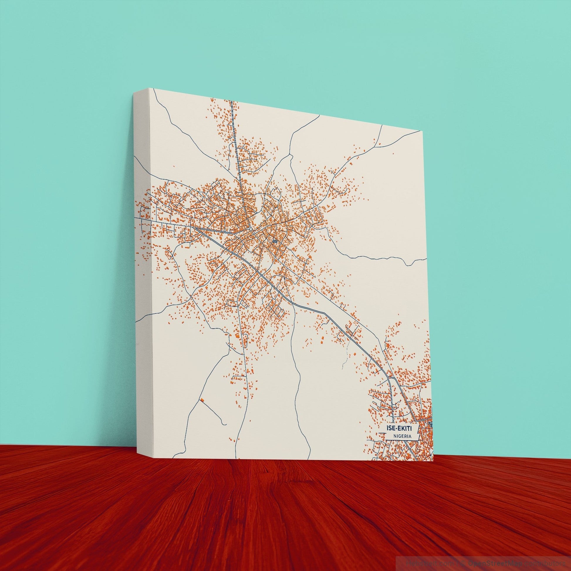Ise-Ekiti Nigeria Colorful City Map Canvas Print