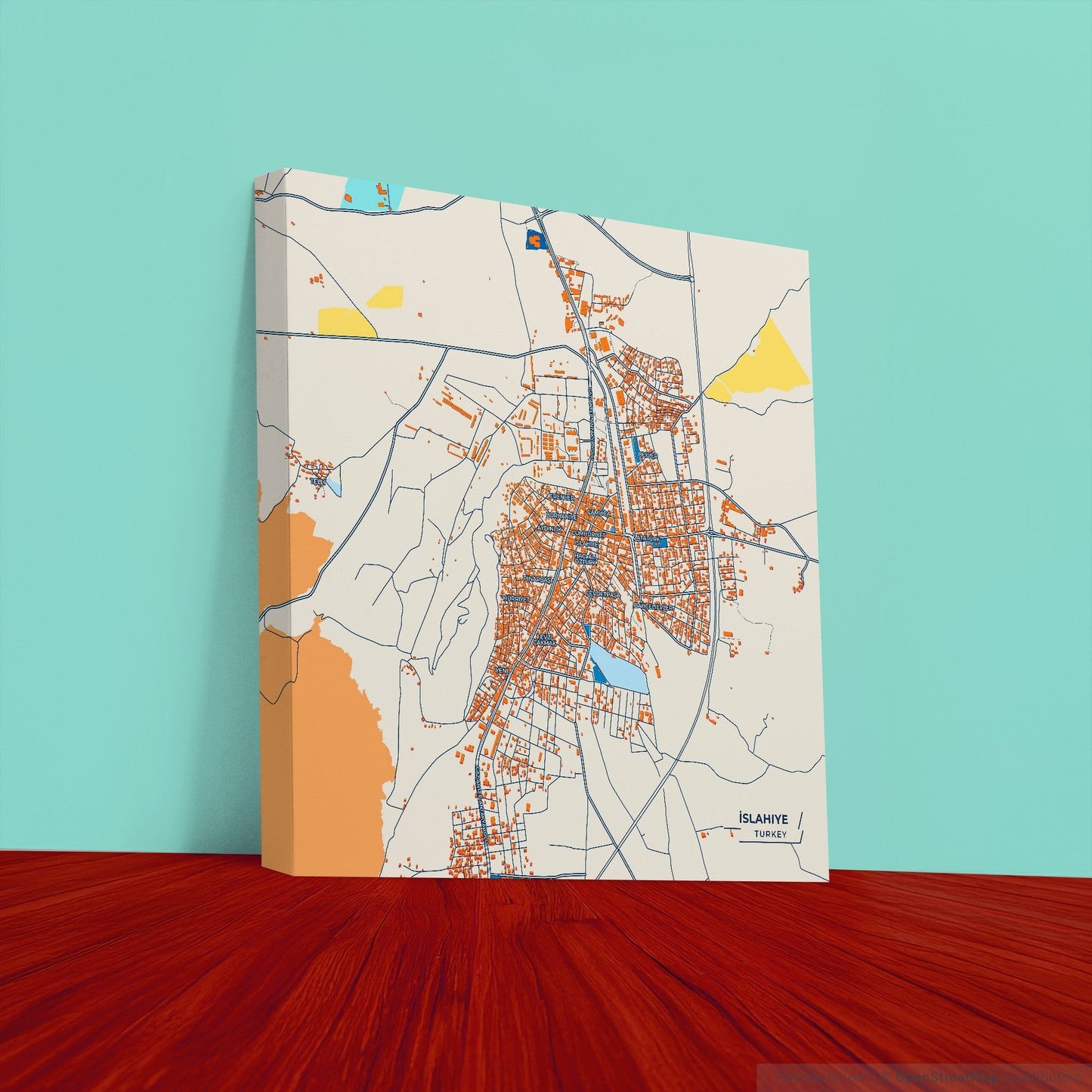 İslahiye Turkey Colorful City Map Canvas Print