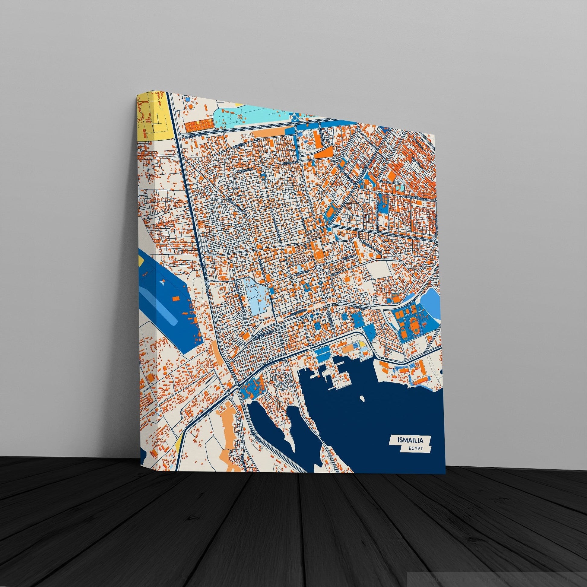 Ismailia Egypt Colorful City Map Canvas Print