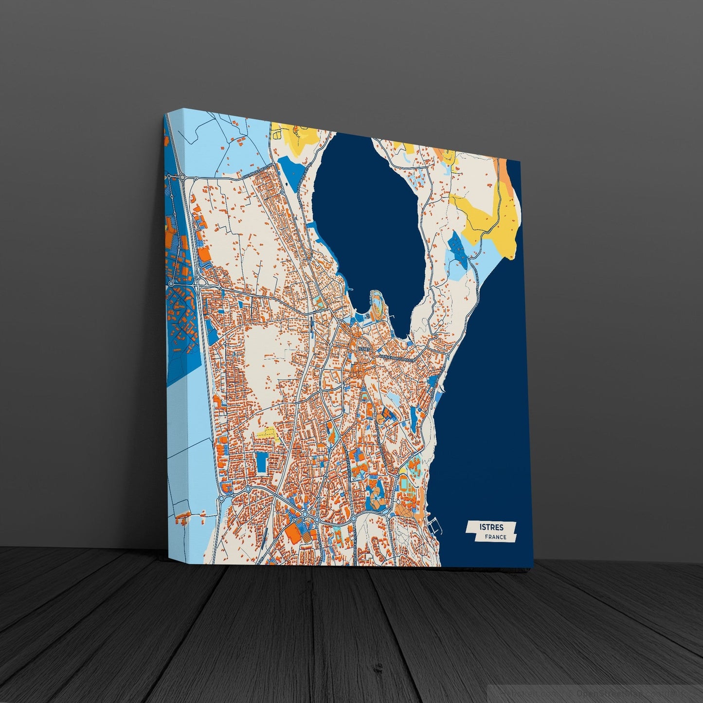Istres France Colorful City Map Canvas Print