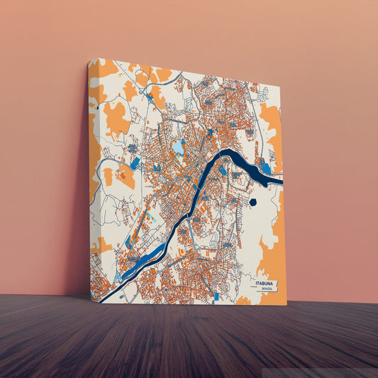 Itabuna Brazil Colorful City Map Canvas Print