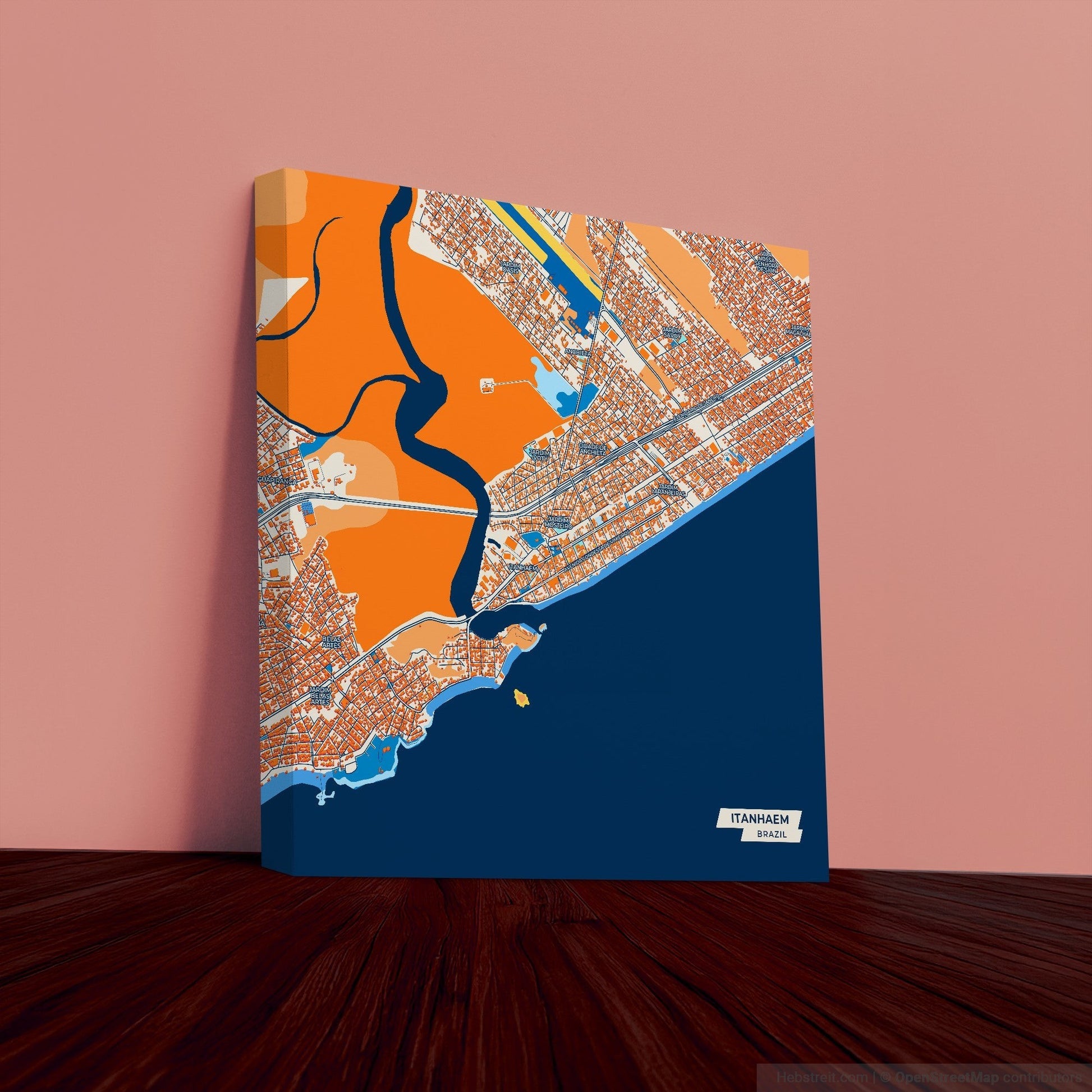 Itanhaem Brazil Colorful City Map Canvas Print