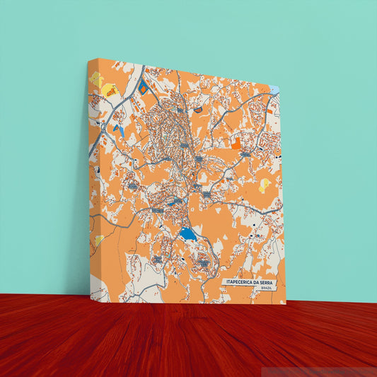 Itapecerica Da Serra Brazil Colorful City Map Canvas Print